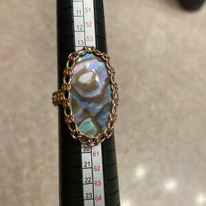 Kendra Scott rose gold plated and abalone ring